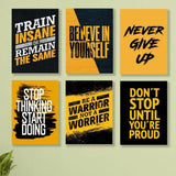 Set Of 6 Motivational Wooden Canvas Frames