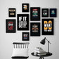 Modern 10-piece Yellow & Black Motivational Wall Art Set