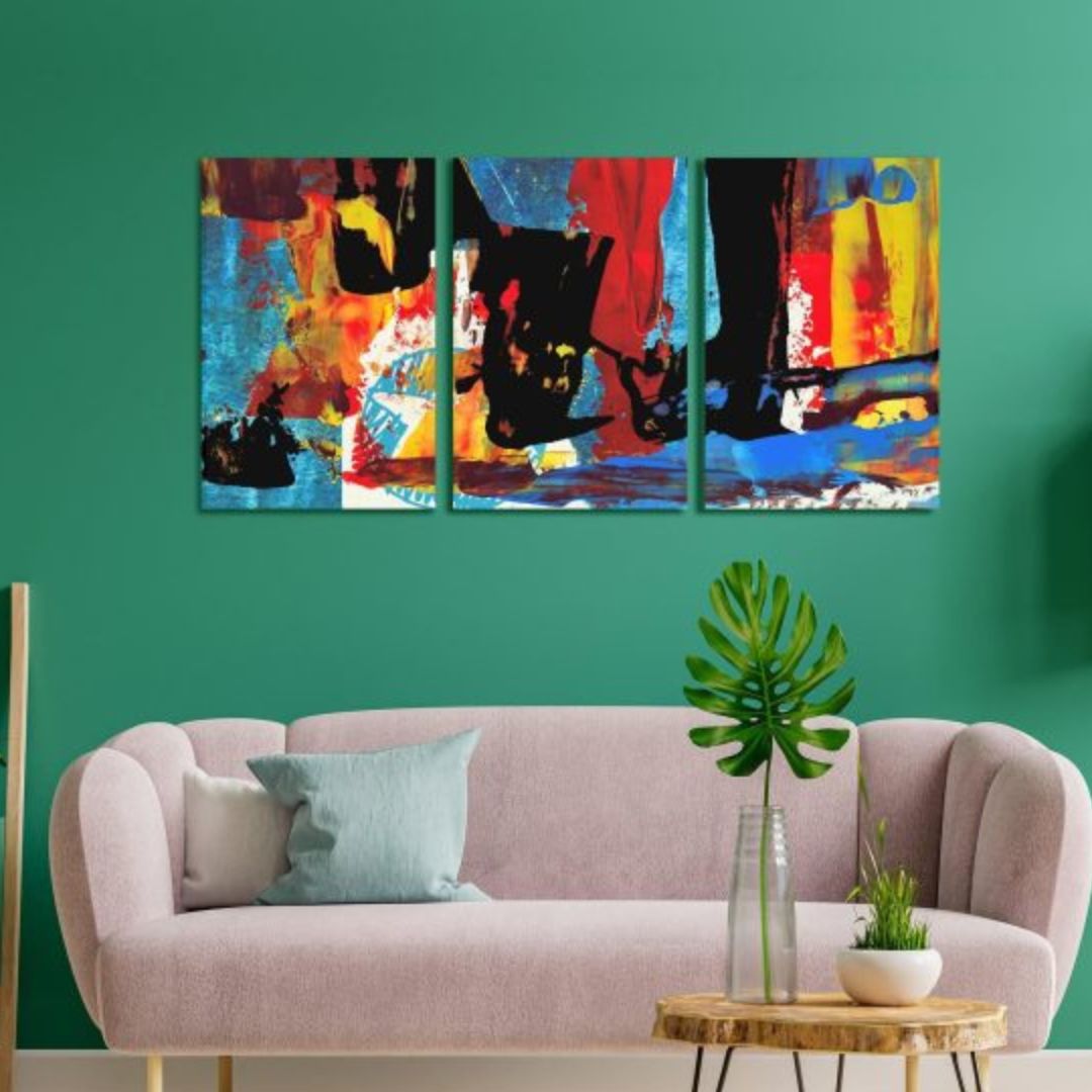 3d Wall Art Panels Frame Canvas Painting Set Of 3