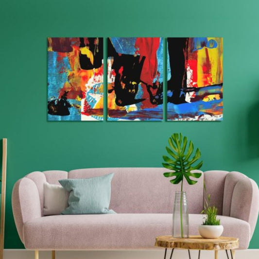 3d Wall Art Panels Frame Canvas Painting Set Of 3