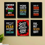 Set Of 6 Motivational Wooden Canvas