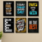 Set Of 6 Motivational Wooden Canvas Frames