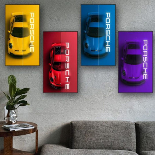 Set Of 4 Car Design Sticky Photo Tiles