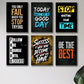 Set Of 6 Motivational Wooden Canvas Frames